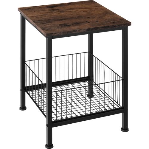 Table D'appoint Grimsby En Panneau Aggloméré Bois Foncé Industriel, Rustique