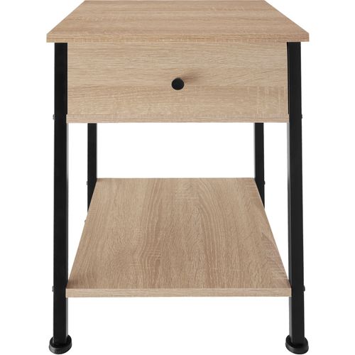 1 Table De Chevet Bradford En Panneau Aggloméré Bois Clair Industriel, Chêne Sonoma