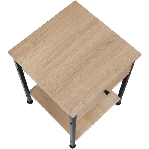 1 Table De Chevet Bradford En Panneau Aggloméré Bois Clair Industriel, Chêne Sonoma