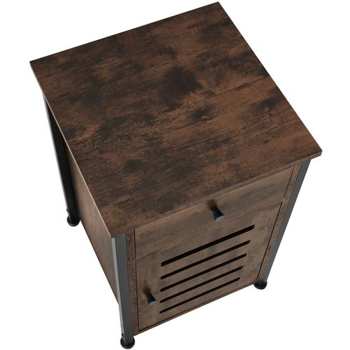 Table De Chevet Waterford En Panneau Aggloméré Bois Foncé Industriel, Rustique