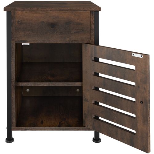 Table De Chevet Waterford En Panneau Aggloméré Bois Foncé Industriel, Rustique