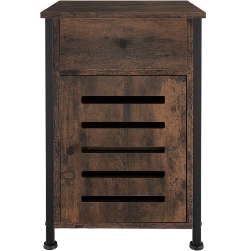 Table De Chevet Waterford En Panneau Aggloméré Bois Foncé Industriel, Rustique