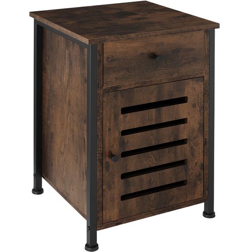Table De Chevet Waterford En Panneau Aggloméré Bois Foncé Industriel, Rustique