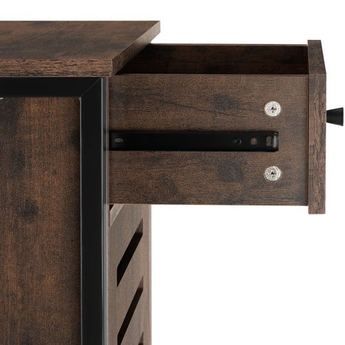 Table De Chevet Waterford En Panneau Aggloméré Bois Foncé Industriel, Rustique