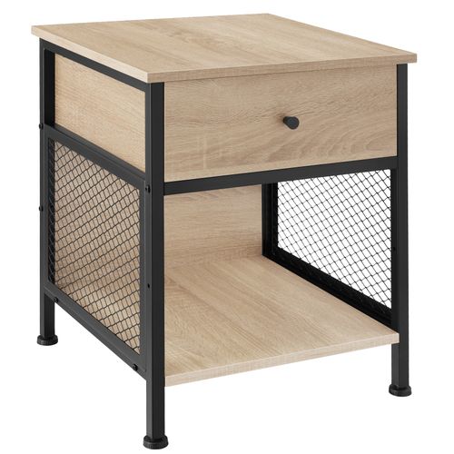 Table De Chevet Killarney En Panneau Aggloméré Bois Clair Industriel, Chêne Sonoma