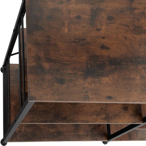 étagère De Cuisine Crawley En Panneau Aggloméré Bois Foncé Industriel, Rustique