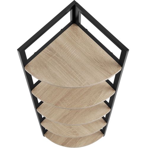 étagère D’angle Style Industriel 30x30x150 Cm Bois Clair