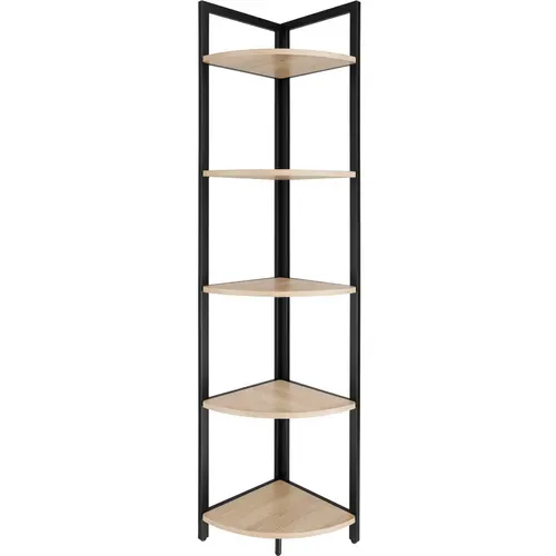 étagère D’angle Style Industriel 30x30x150 Cm Bois Clair