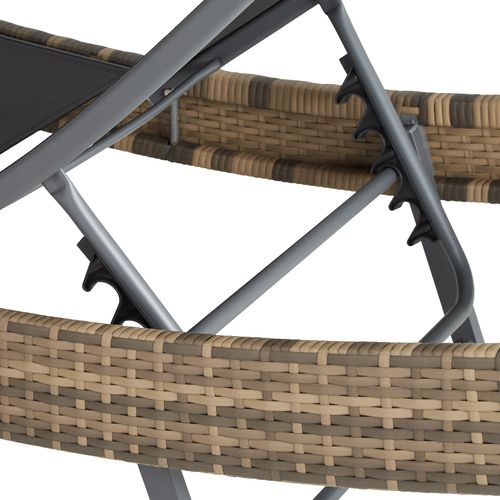 Bain De Soleil En Rotin Moana En Polyéthylène, Acier Marron Naturel