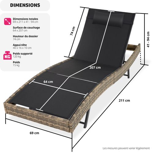 Bain De Soleil En Rotin Moana En Polyéthylène, Acier Marron Naturel