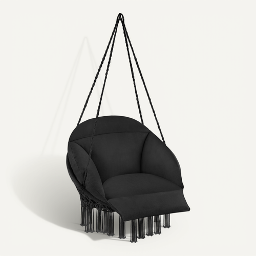 1 Fauteuil Suspendu Samira En Polyester, Acier Noir
