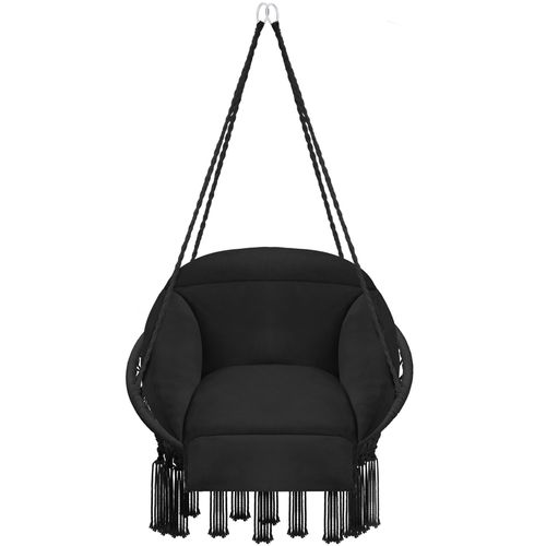 1 Fauteuil Suspendu Samira En Polyester, Acier Noir