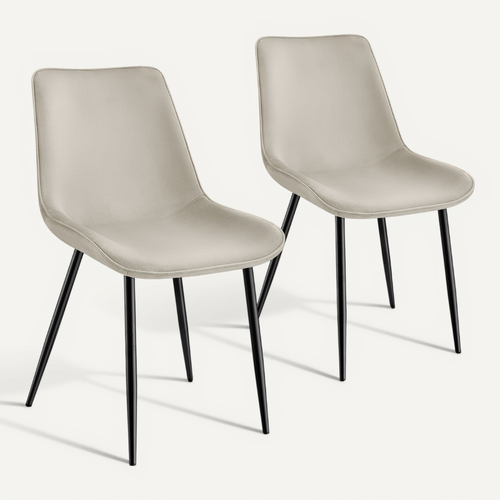 Lot De 2 Lot De Chaises Monroe En Polyester Crème