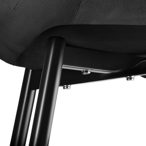 Lot 4 Chaises Assise Ergonomique Rembourrée Aspect Velours Noir