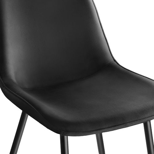 Lot De 6 Chaises Rembourrées Aspect Velours Assise Ergonomique Noir