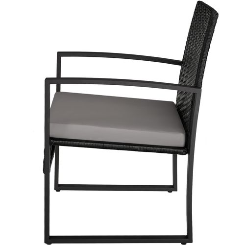 Ensemble De Salon De Jardin En Rotin Gris Clair/noir  55.5 X 58 X 78 Cm