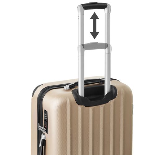 1 Ensemble De 3 Valises Talia En Plastique Abs Champagne