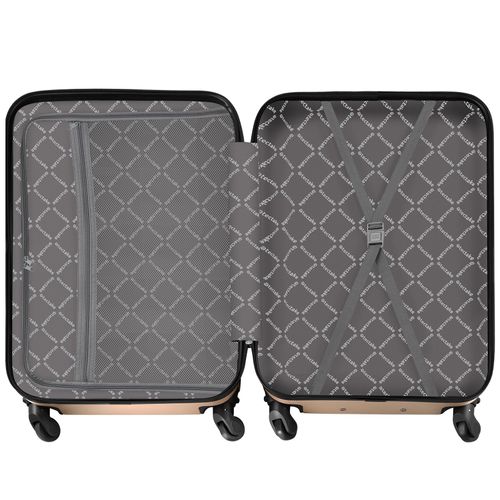 1 Ensemble De 3 Valises Talia En Plastique Abs Champagne