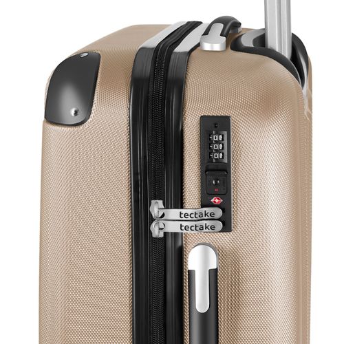 1 Ensemble De 3 Valises Talia En Plastique Abs Champagne
