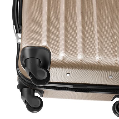 1 Ensemble De 3 Valises Talia En Plastique Abs Champagne