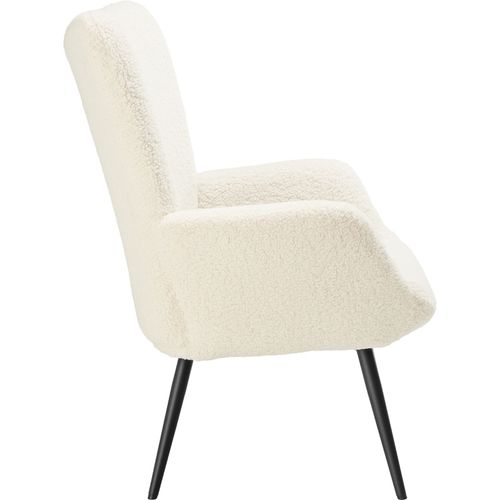 Fauteuil Hygge En Polyester, Acier Bouclé Crème/noir