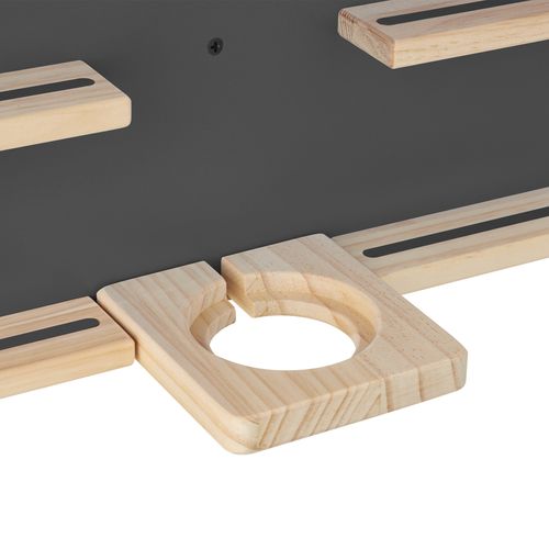 étagère Murale Forme Maison Gris Anthracite 12 Tablettes Bois Fixation Magnétique 50x15,5x60cm