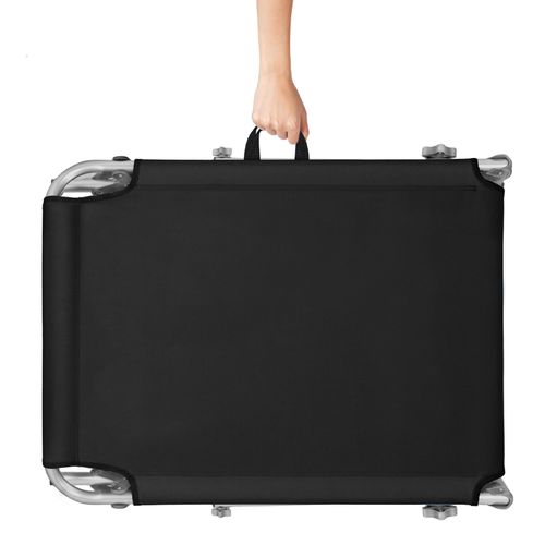 Bain De Soleil 4 Positions Pliable En Polyester Et Acier Noir