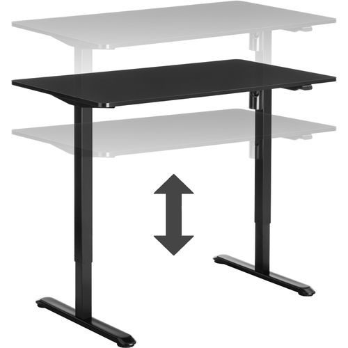 1 Bureau Réglable En Hauteur électriquement Skadi En Acier Enduit De Poudre Noir