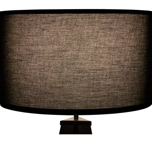 Lampadaire Abat-jour En Tissu Et Trépied Patins Doux Pour Le Sol Noir