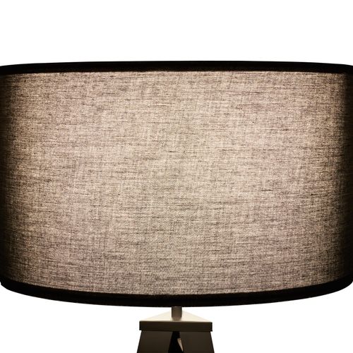 Lampadaire Abat-jour En Tissu Et Trépied Patins Doux Pour Le Sol Noir
