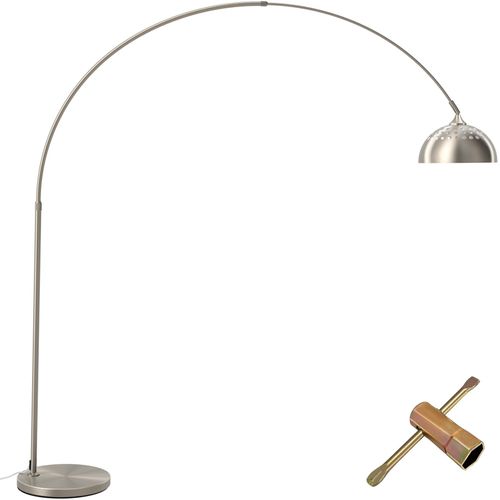 1 Lampe Arquée Sur Pied Arcus En Acier Nickel Mat