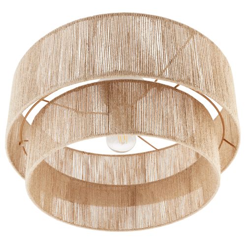 1 Plafonnier Lignea Lux En Jute En Jute, Acier Marron