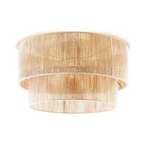 1 Plafonnier Lignea Lux En Jute En Jute, Acier Marron