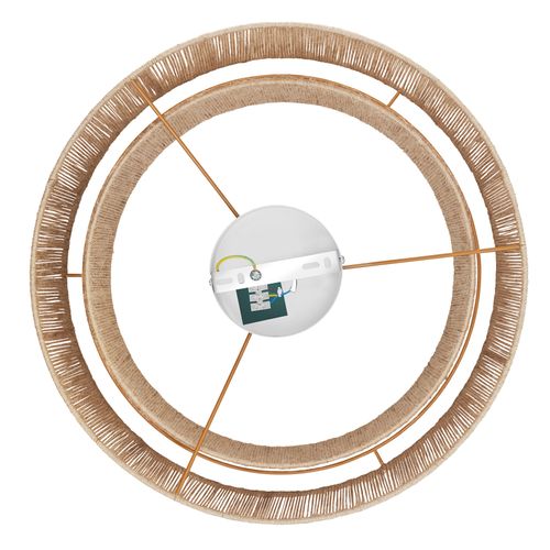 1 Plafonnier Lignea Lux En Jute En Jute, Acier Marron