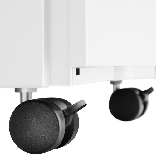 Caisson De Bureau à Roulettes En Acier Avec 3 Tiroirs à Clés Blanc