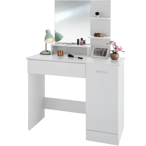 Coiffeuse Table De Maquillage Zöé En Panneau Aggloméré Blanc