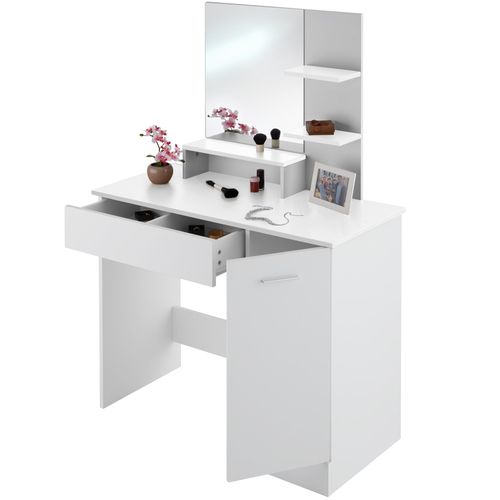 Coiffeuse Table De Maquillage Zöé En Panneau Aggloméré Blanc