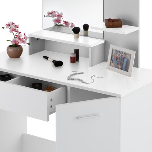 Coiffeuse Table De Maquillage Zöé En Panneau Aggloméré Blanc