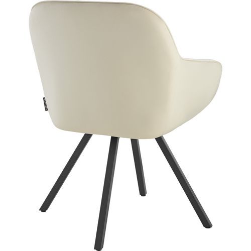 Chaise Pivotante à 360° Avec Accoudoirs En Velours Rembourrée Crème