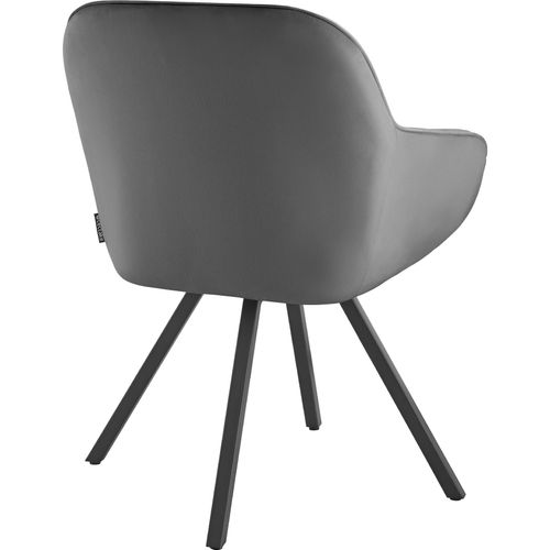 Chaise Pivotante Avec Accoudoirs Snug En Acier Enduit De Poudre/polyester Gris