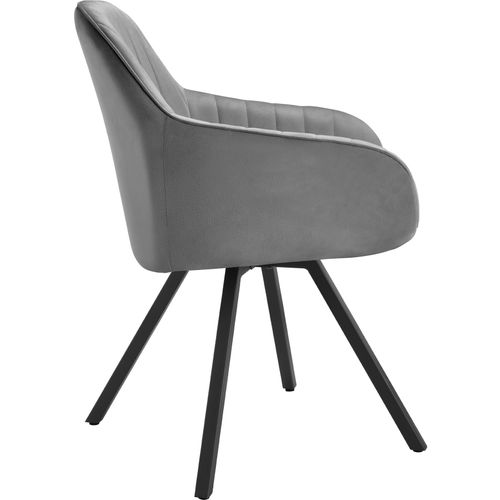 Chaise Pivotante Avec Accoudoirs Snug En Acier Enduit De Poudre/polyester Gris