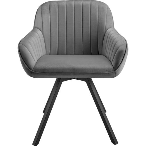 Chaise Pivotante Avec Accoudoirs Snug En Acier Enduit De Poudre/polyester Gris