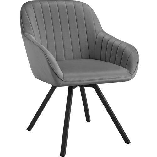 Chaise Pivotante Avec Accoudoirs Snug En Acier Enduit De Poudre/polyester Gris