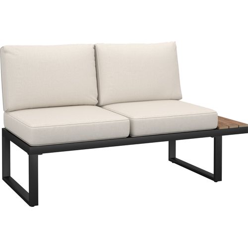 Ensemble De Salon De Jardin Noir 196 X 196 X 77 Cm