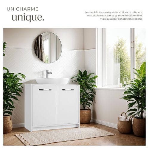 Meuble Sous-lavabo Spacieux Avec Capacité De Charge De 20 Kg Blanc