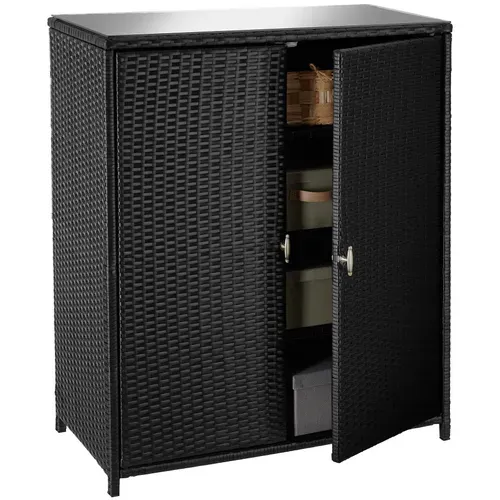 Armoire De Jardin En Rotin Cadre En Aluminium Avec 4 Compartiments
