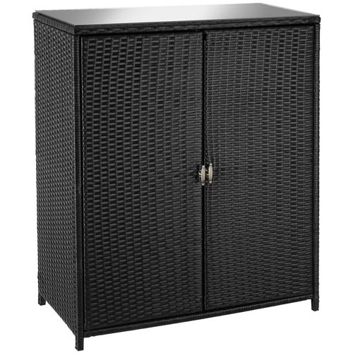 Armoire De Jardin En Rotin Cadre En Aluminium Avec 4 Compartiments