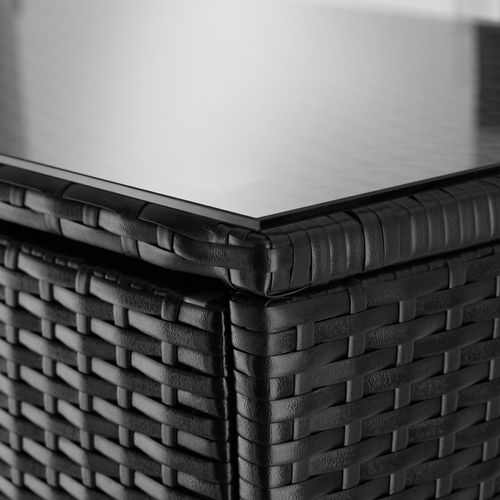 Armoire De Jardin En Rotin Cadre En Aluminium Avec 4 Compartiments