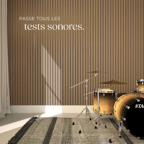 Panneaux Acoustiques Aspect Bois Chêne 120x60cm Absorption Sonore Design Scandinave