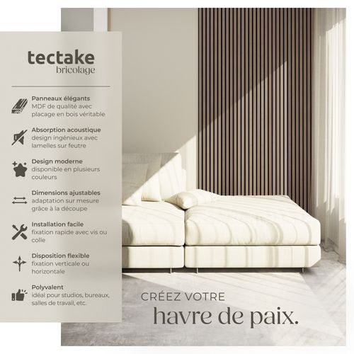 Panneaux Acoustiques Sonic Wall En Bois Mdf Chêne Foncé